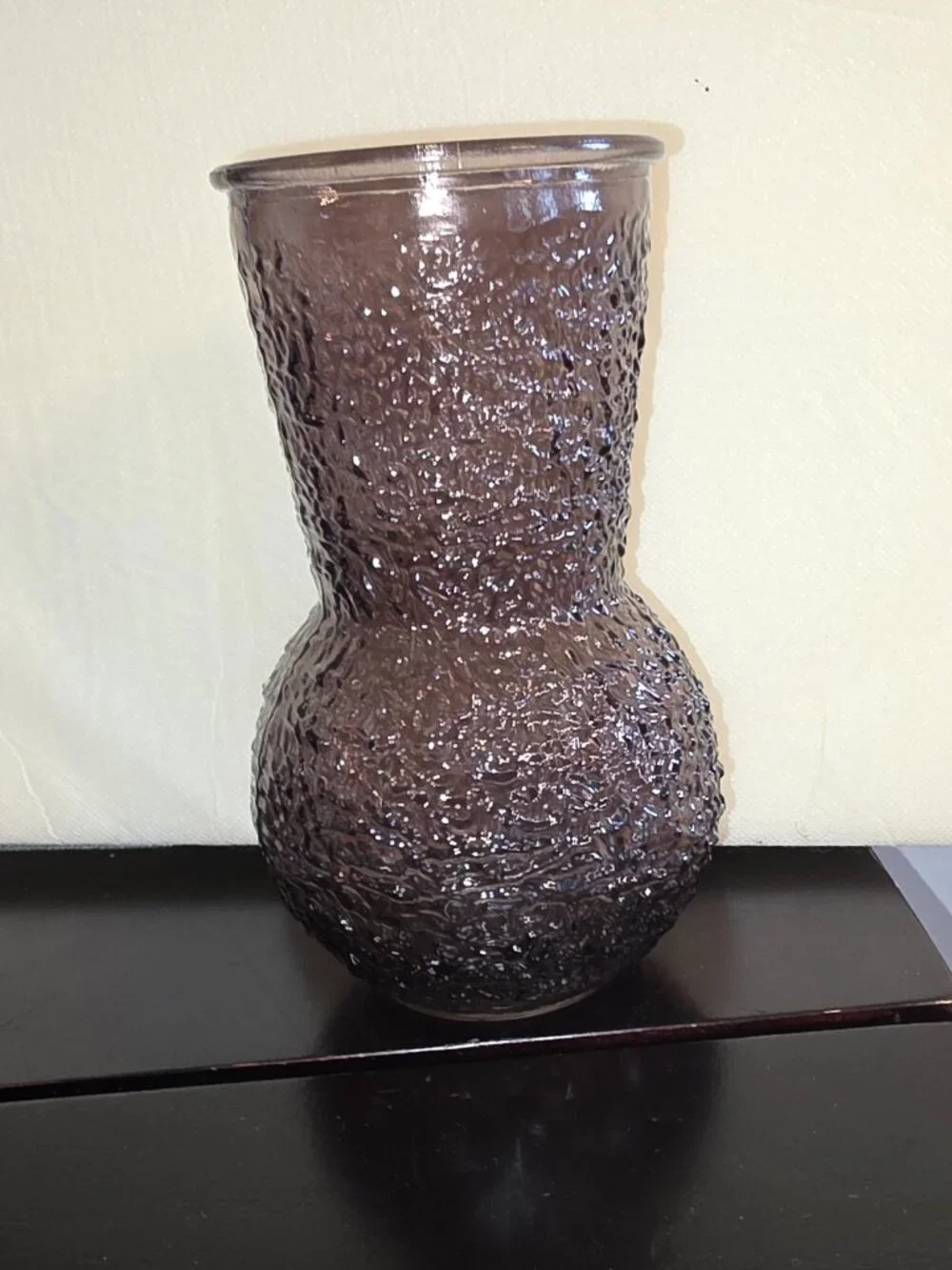 Decorative Vase Lacy Textured Purple Amethyst Colored Art Home Decor NWoT